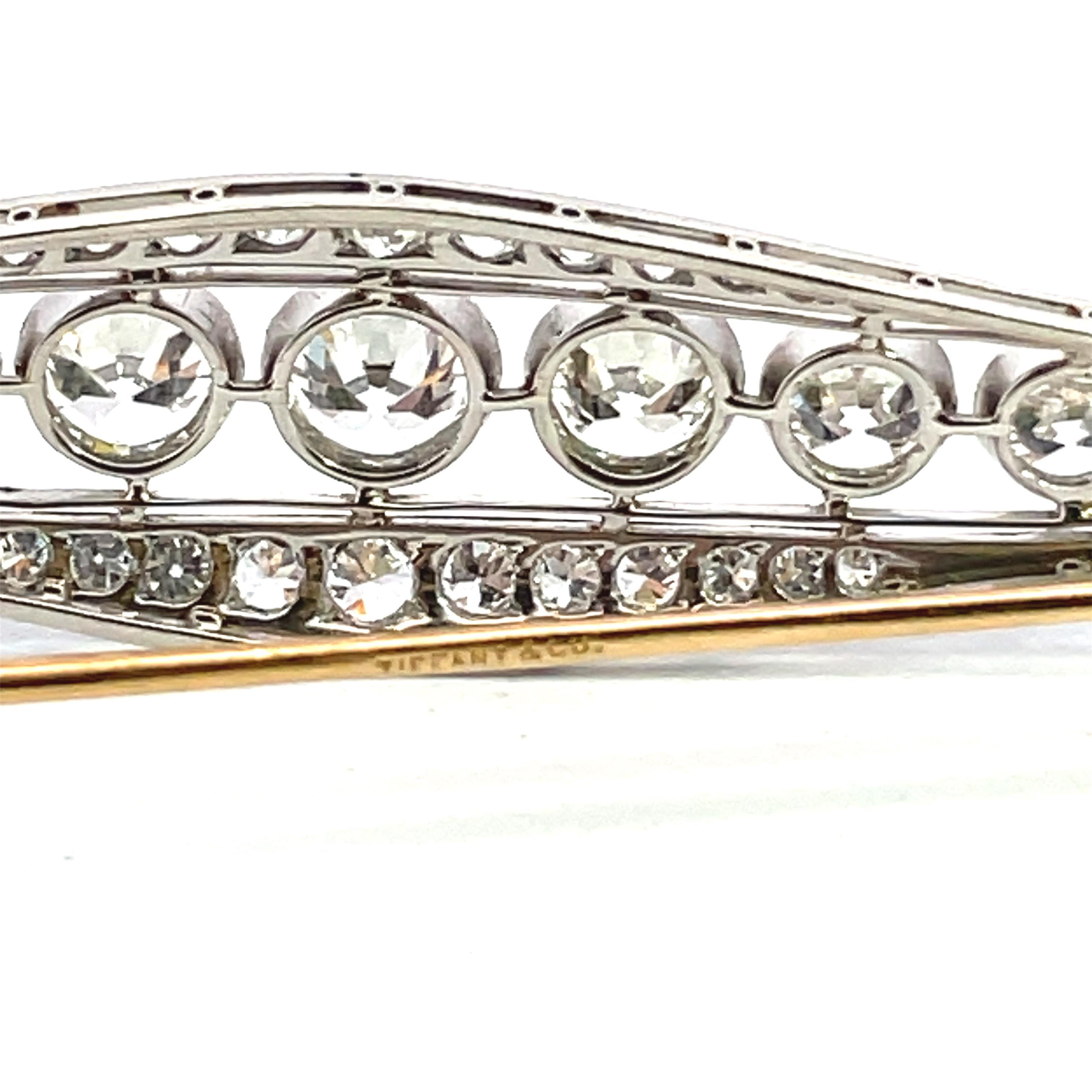 Women's or Men's Tiffany & Co Art Deco Diamond Brooch For Sale