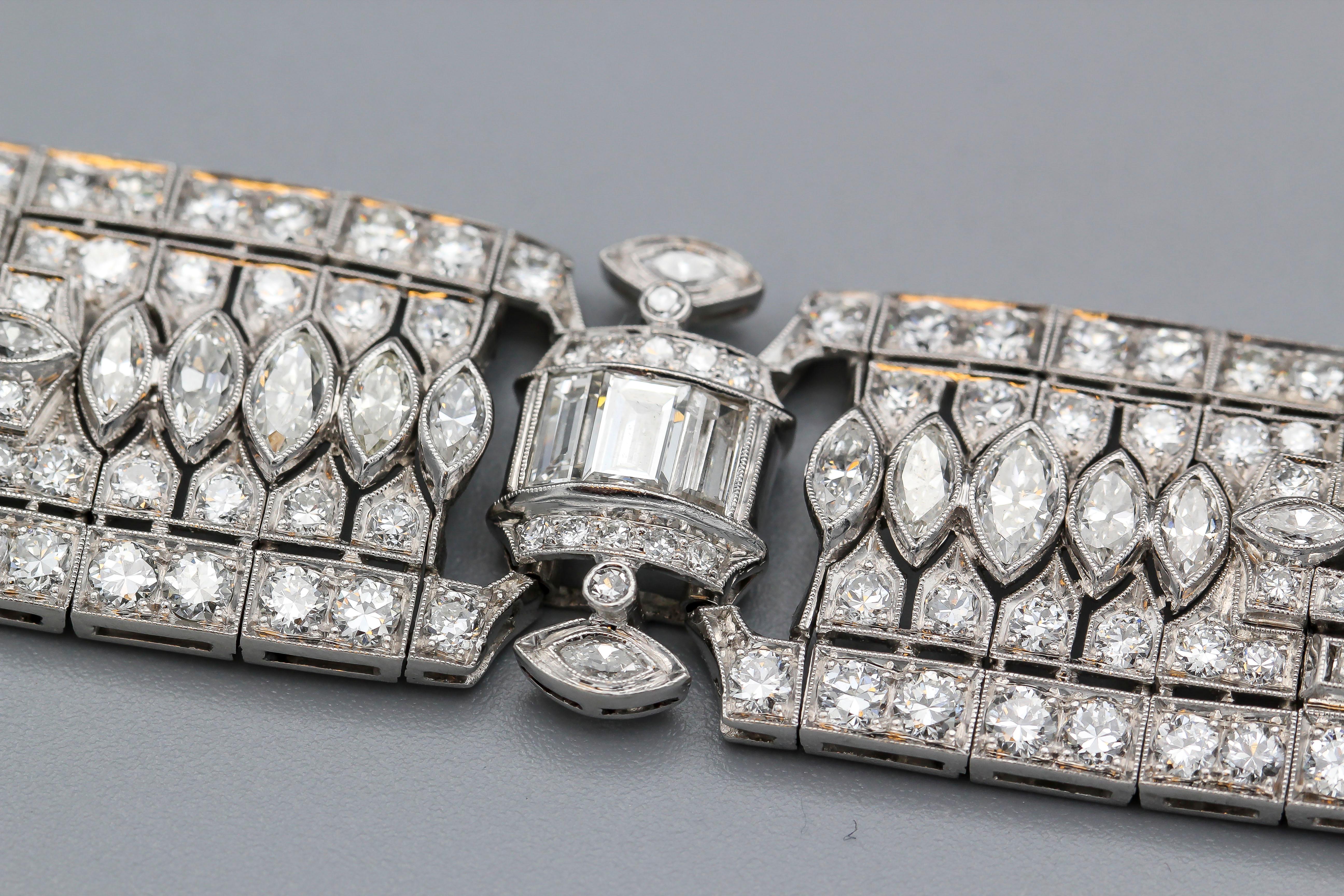 Tiffany & Co. Art Deco Diamond Platinum Bracelet 7