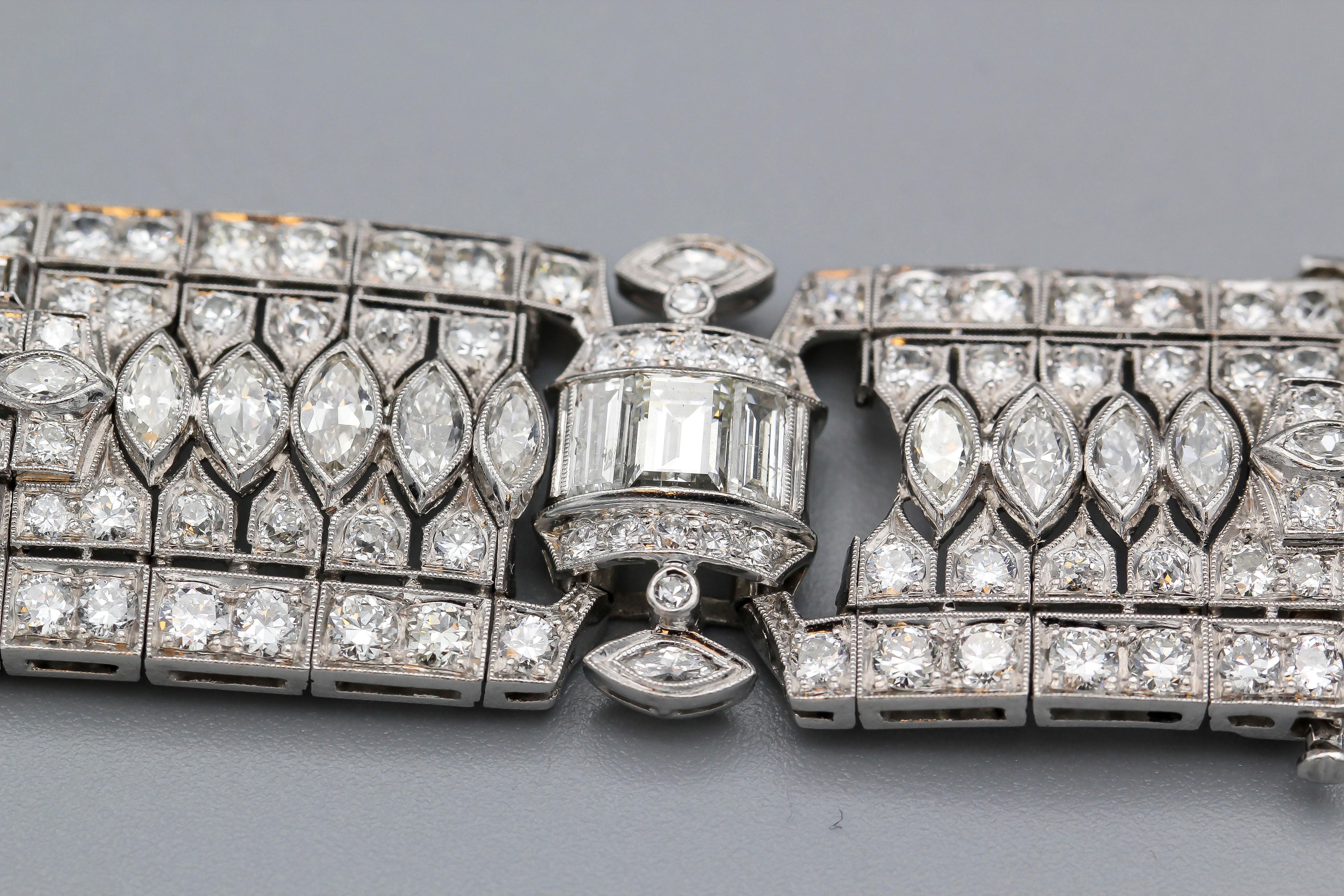 Tiffany & Co. Art Deco Diamond Platinum Bracelet 8