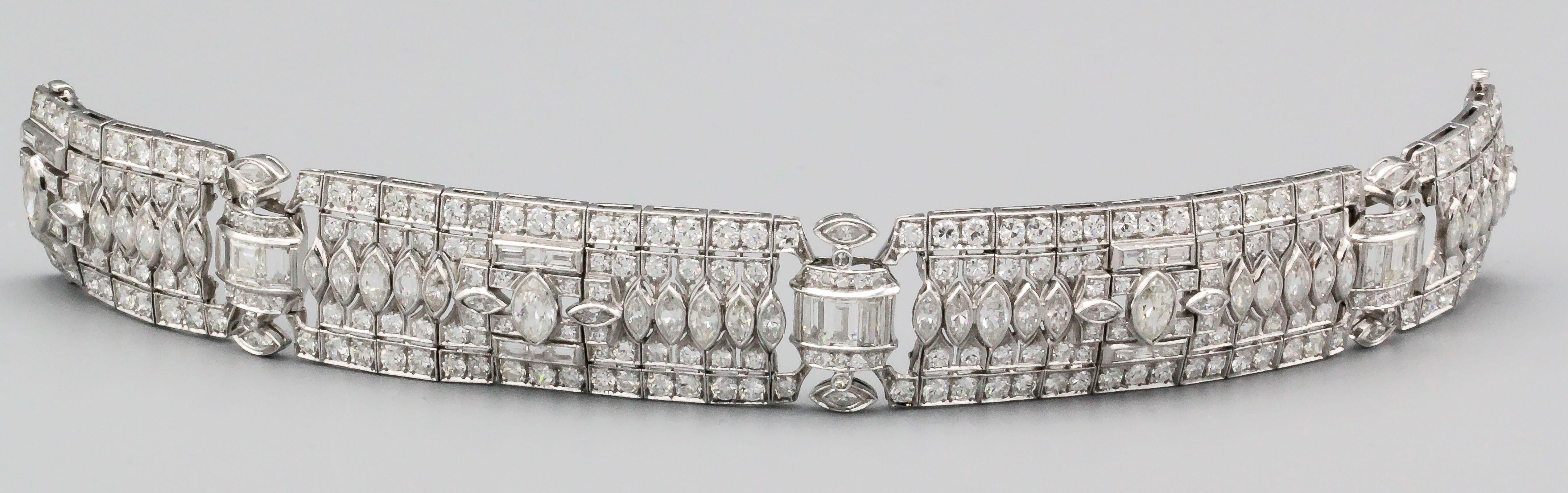 Tiffany & Co. Art Deco Diamond Platinum Bracelet In Good Condition In New York, NY