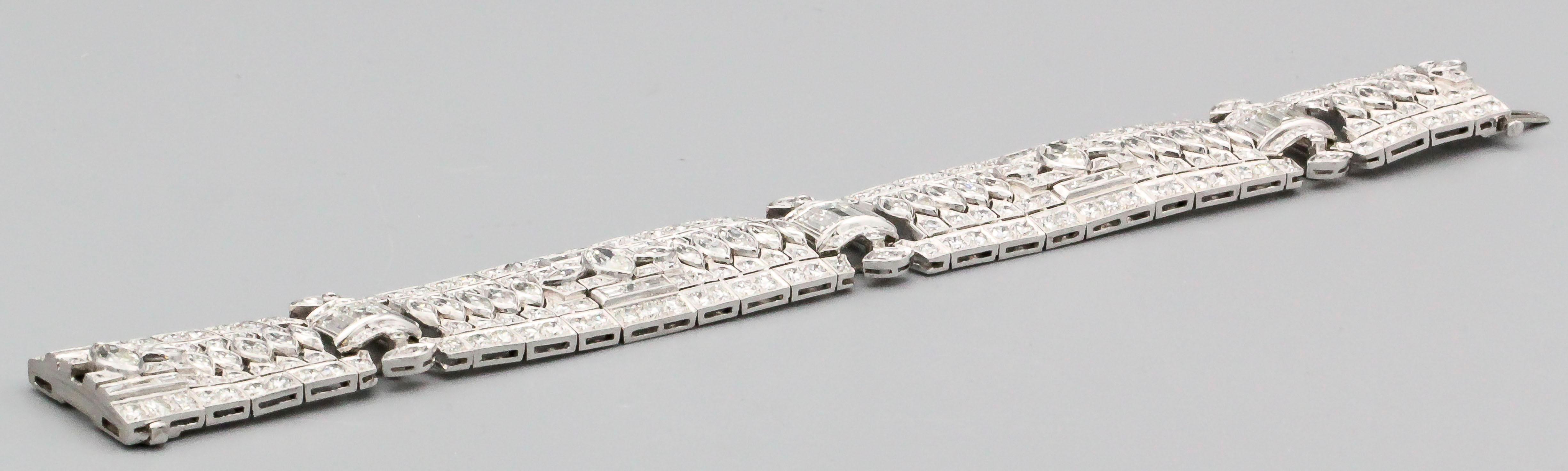Women's Tiffany & Co. Art Deco Diamond Platinum Bracelet