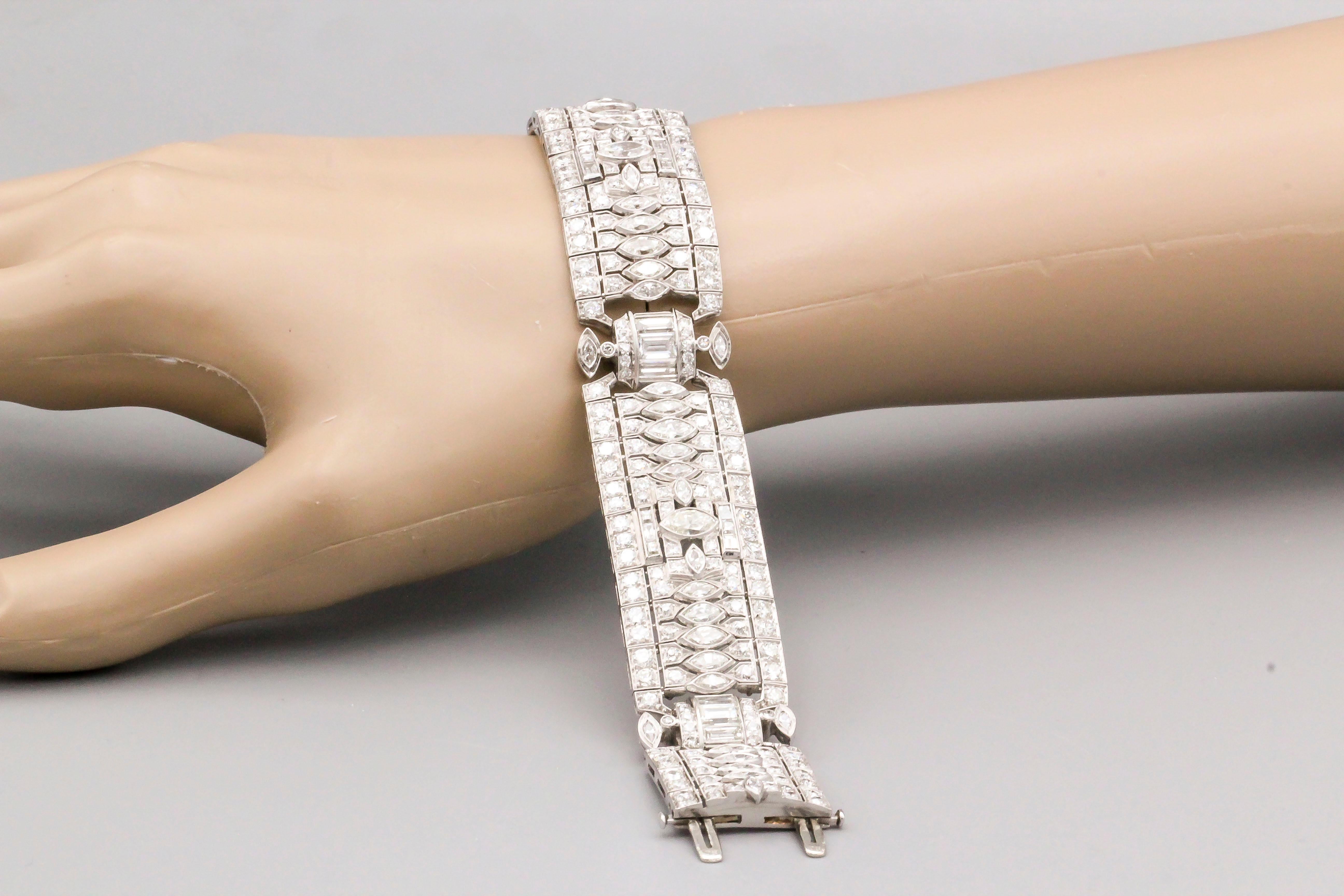 Tiffany & Co. Art Deco Diamond Platinum Bracelet 2