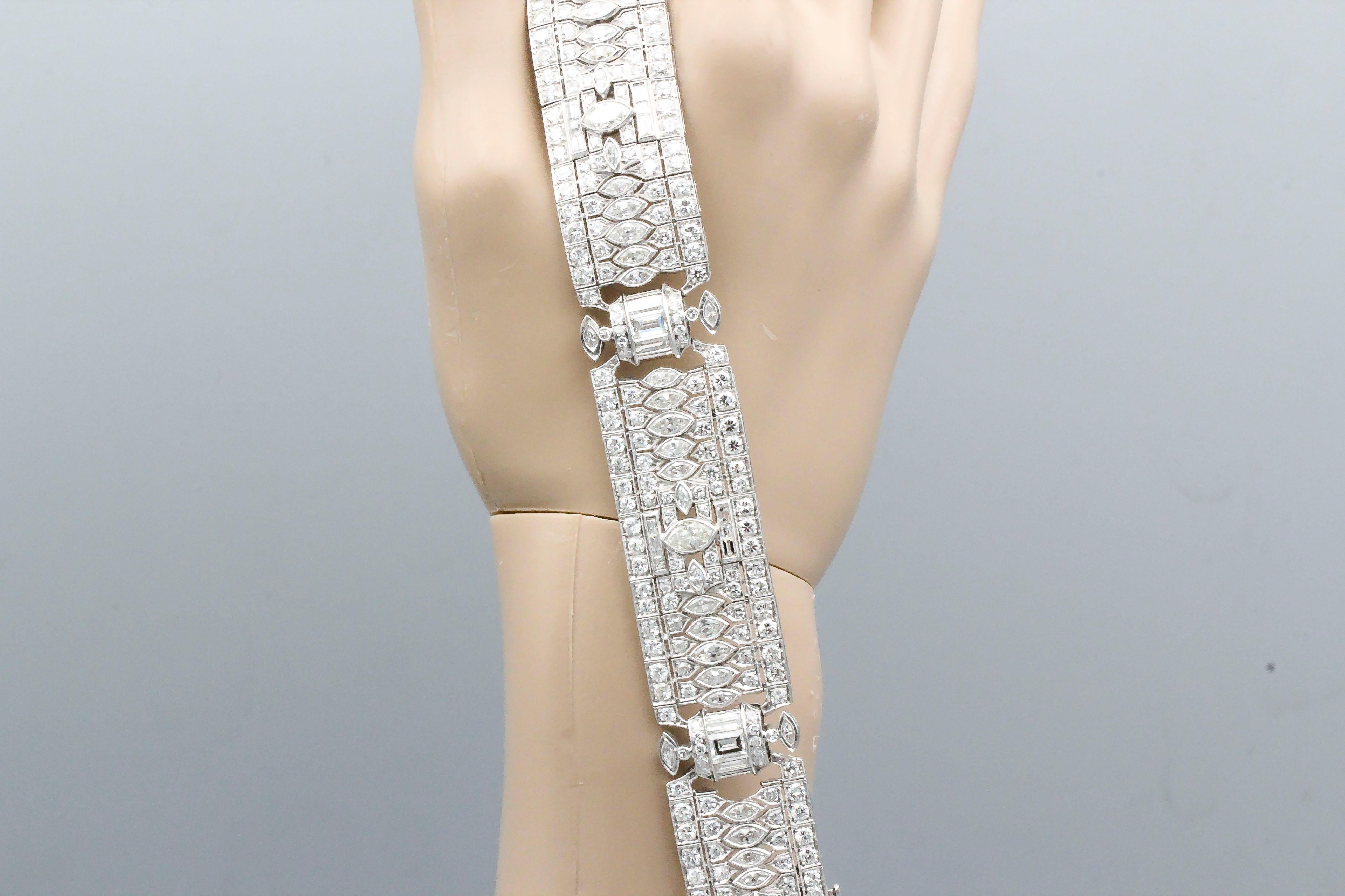 Tiffany & Co. Art Deco Diamond Platinum Bracelet 3