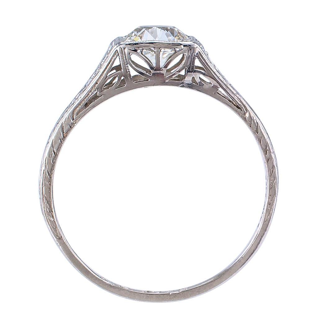 Old European Cut Tiffany & Co. Art Deco Diamond Platinum Engagement Ring