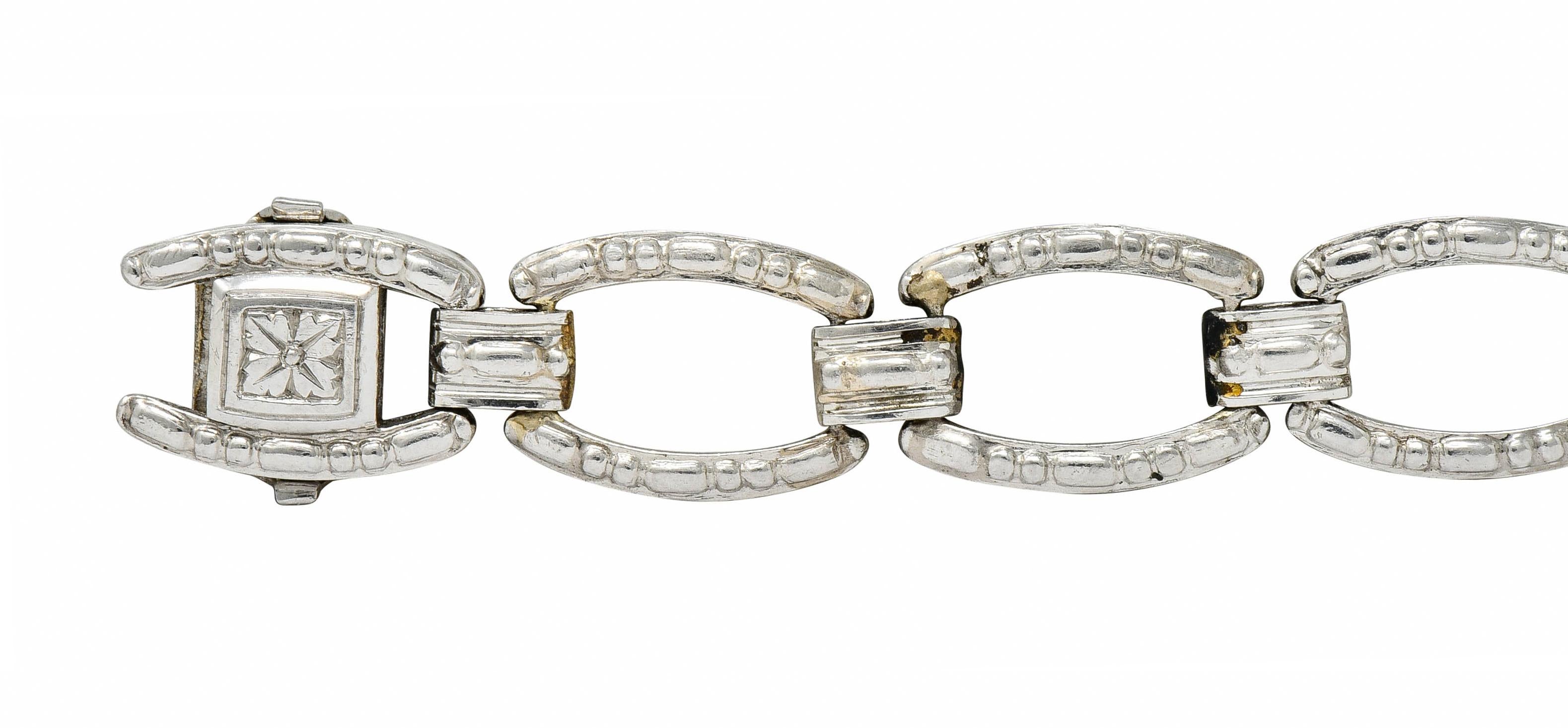 Round Cut Tiffany & Co. Art Deco Diamond Platinum Link Bracelet