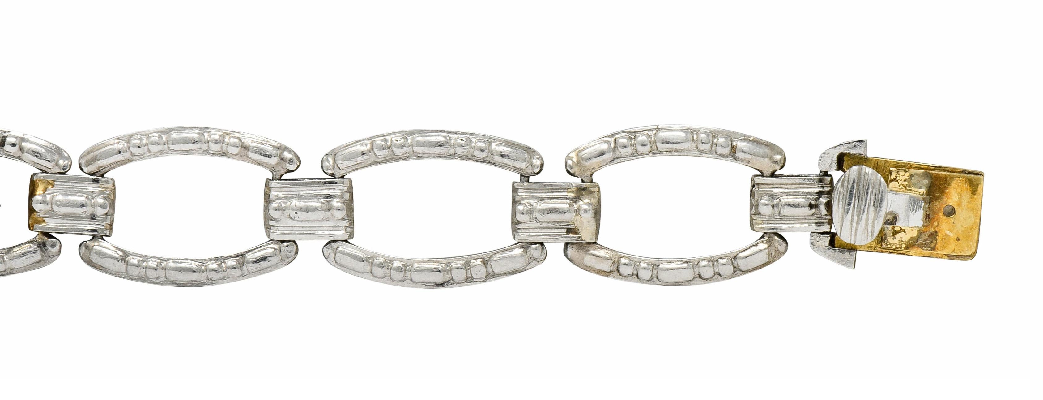 Women's or Men's Tiffany & Co. Art Deco Diamond Platinum Link Bracelet