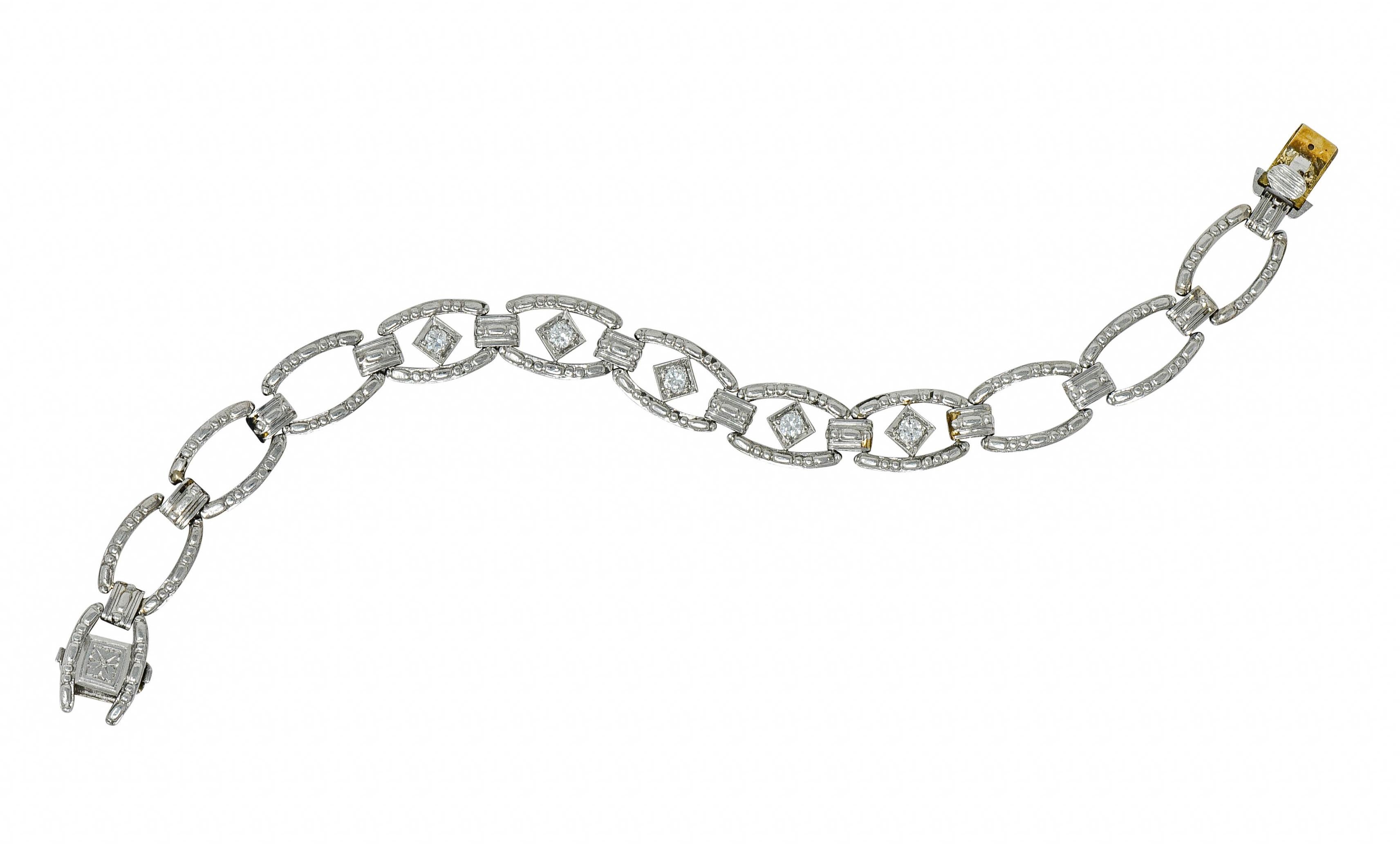Tiffany & Co. Art Deco Diamond Platinum Link Bracelet 1