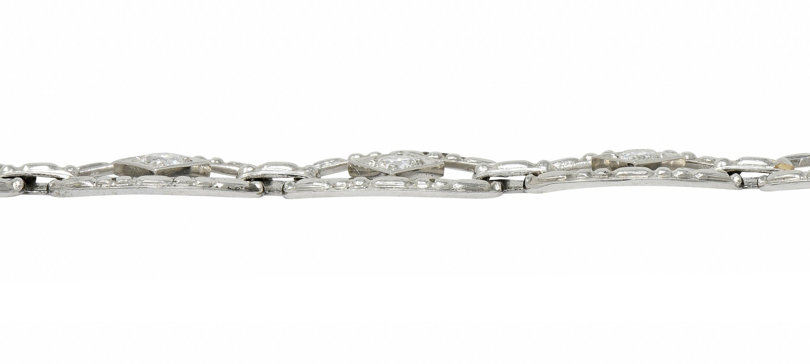 Tiffany & Co. Art Deco Diamond Platinum Link Bracelet 3