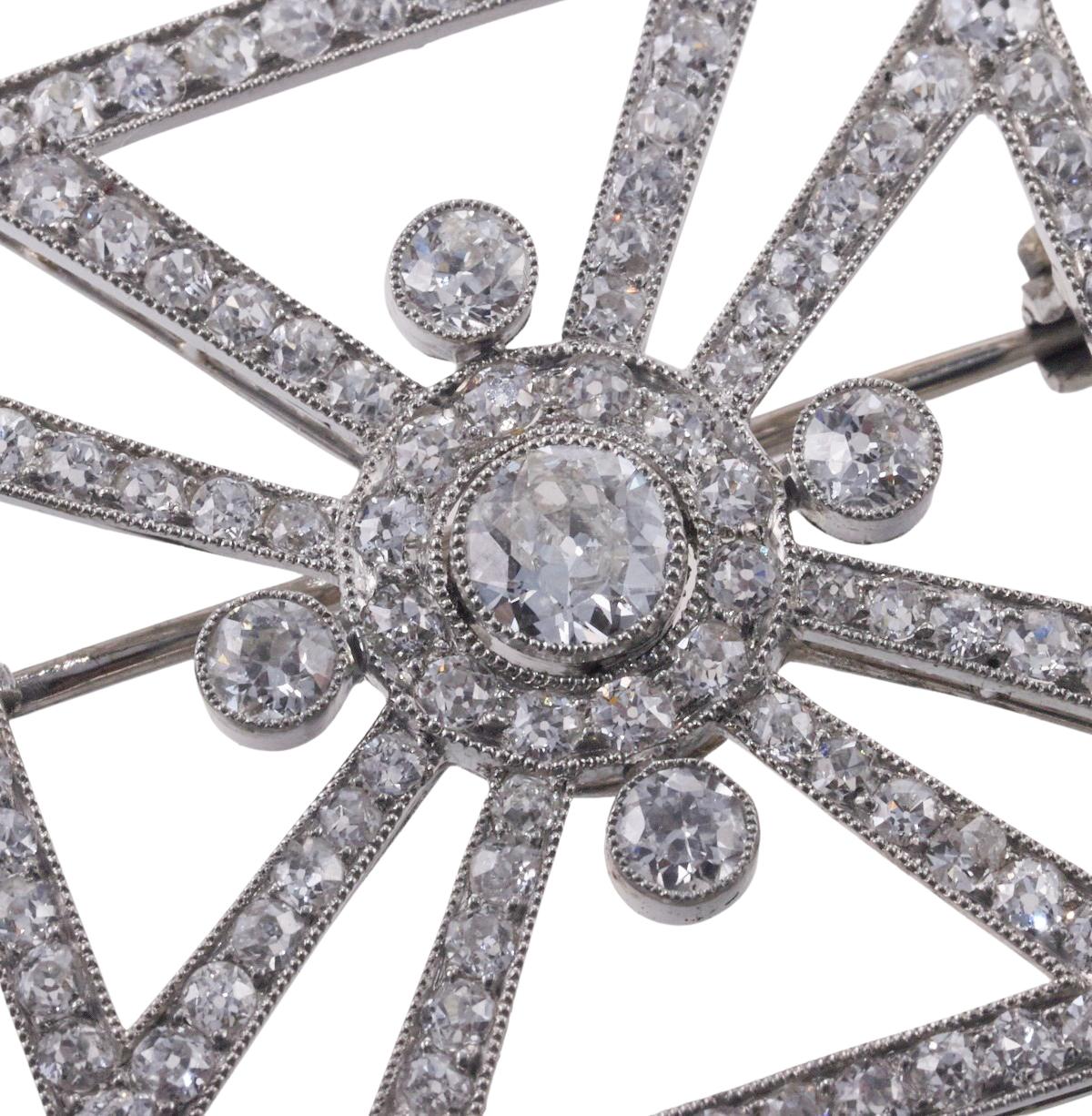 Tiffany & Co Art Deco Diamond Platinum Maltese Cross Brooch 1