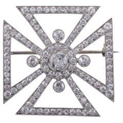 Tiffany & Co Art Deco Diamond Platinum Maltese Cross Brooch