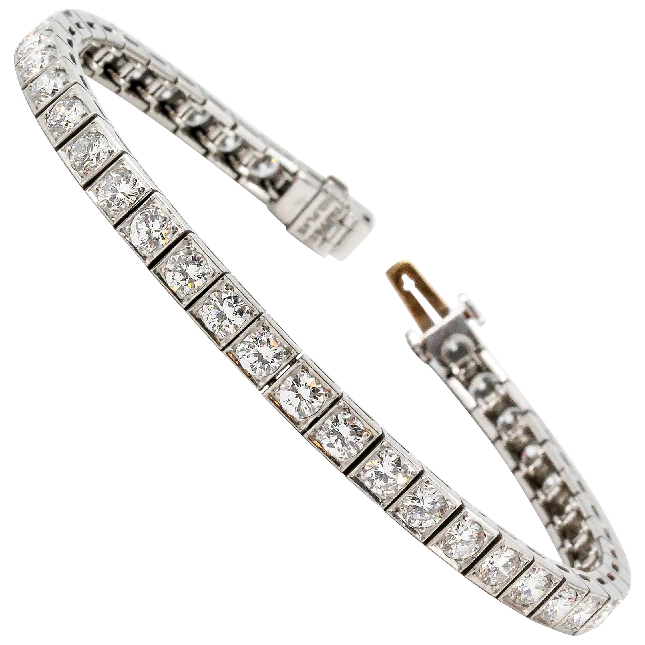 Tiffany & Co. Art Deco Diamond Platinum Tennis Bracelet