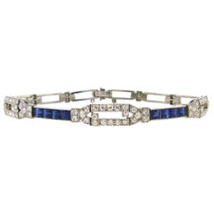 Tiffany & Co. Art Deco Diamond, Sapphire & Platinum Bracelet