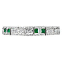 Tiffany & Co. Bracelet Art déco en émeraudes et diamants