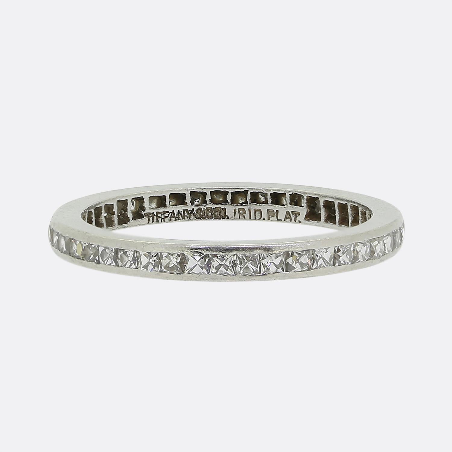 Tiffany & Co. Art Deco French Cut Diamond Eternity Ring Size K (50) In Good Condition In London, GB