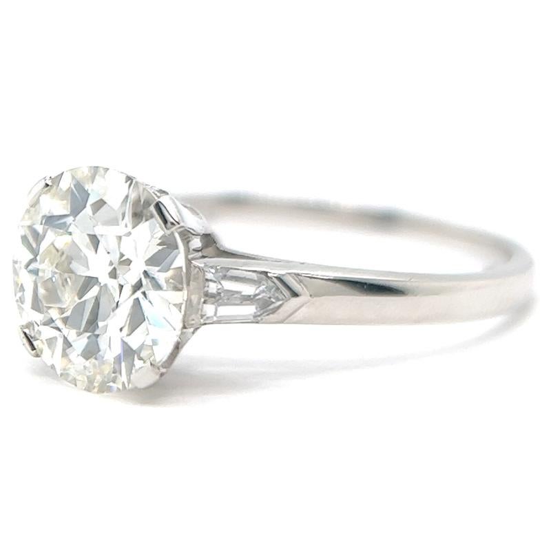 Tiffany & Co Art Deco GIA 2.77 Carats Old European Cut Diamond Platinum Ring 1