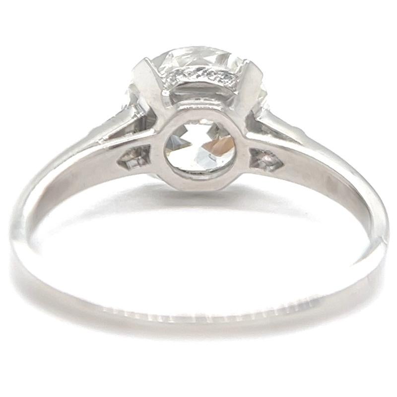 Tiffany & Co Art Deco GIA 2.77 Carats Old European Cut Diamond Platinum Ring 2