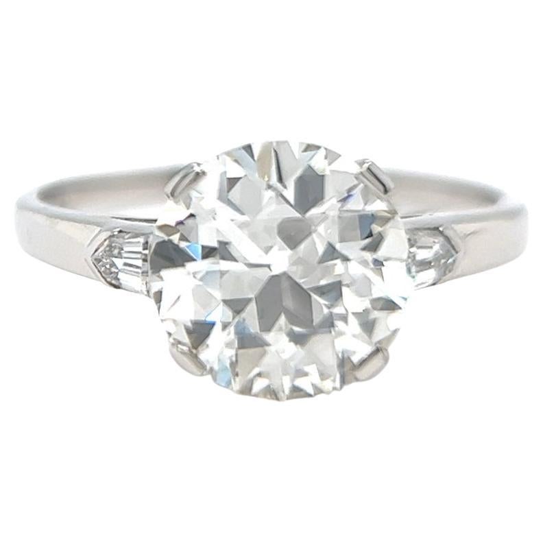 Tiffany & Co Art Deco GIA 2.77 Carats Old European Cut Diamond Platinum Ring