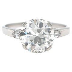 Antique Tiffany & Co Art Deco GIA 2.77 Carats Old European Cut Diamond Platinum Ring
