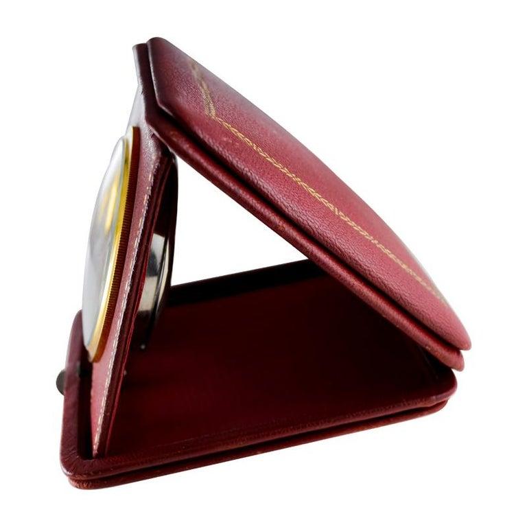 Tiffany & Co. Art Deco Leather Bound 8 Day Travel and Desk Clock In Excellent Condition In Long Beach, CA