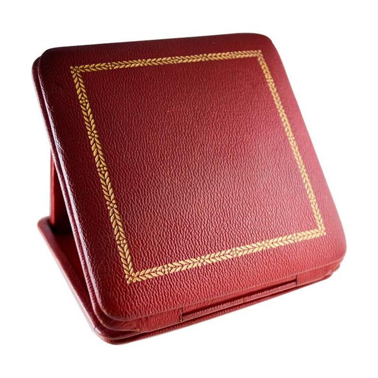 Tiffany & Co. Art Deco Leather Bound 8 Day Travel and Desk Clock 1