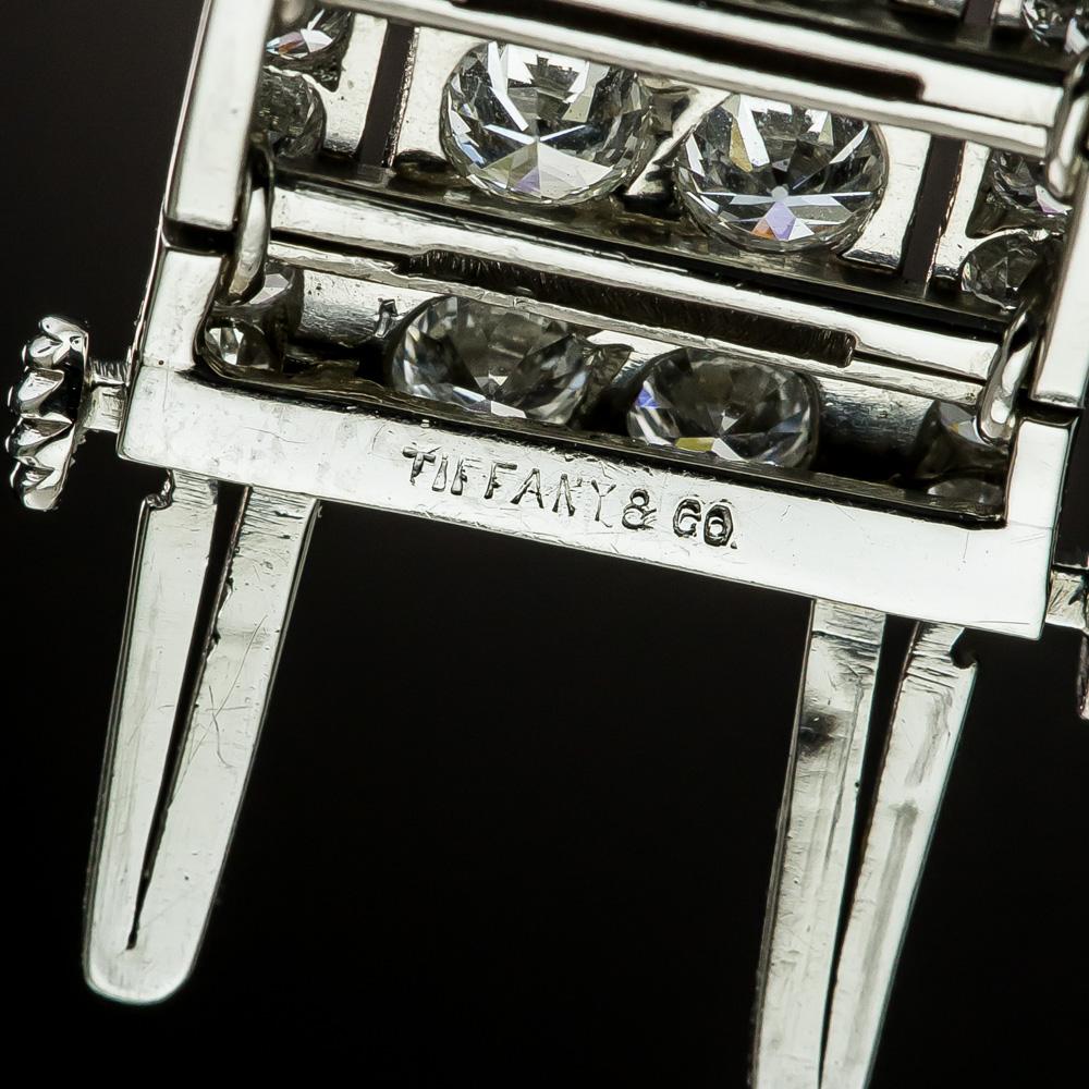 Tiffany & Co. Art Deco Lozenge-Cut Diamond and Emerald Bracelet In Excellent Condition For Sale In San Francisco, CA