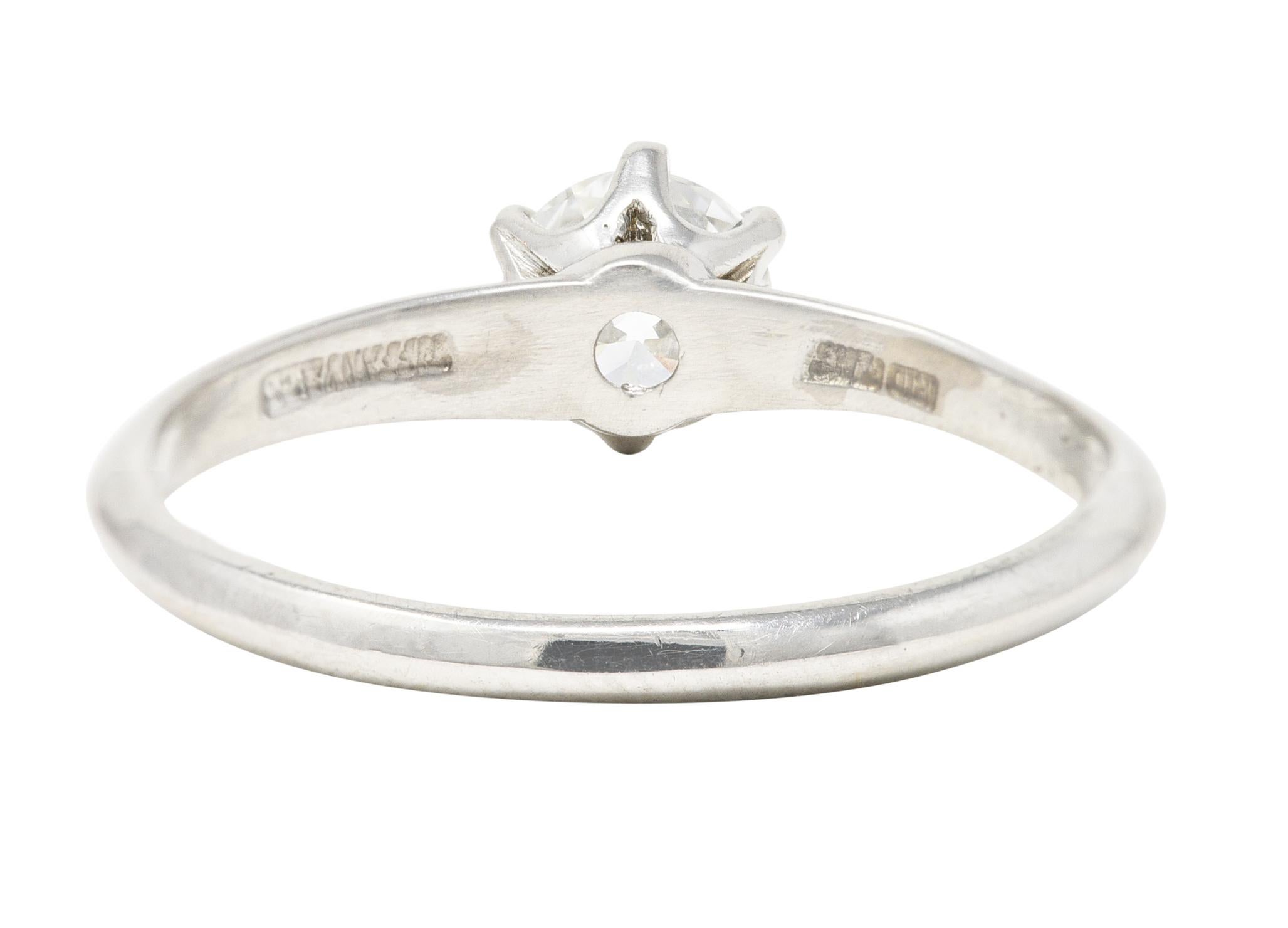 Old European Cut Tiffany & Co. Art Deco Old European Diamond Platinum Solitaire Engagement Ring