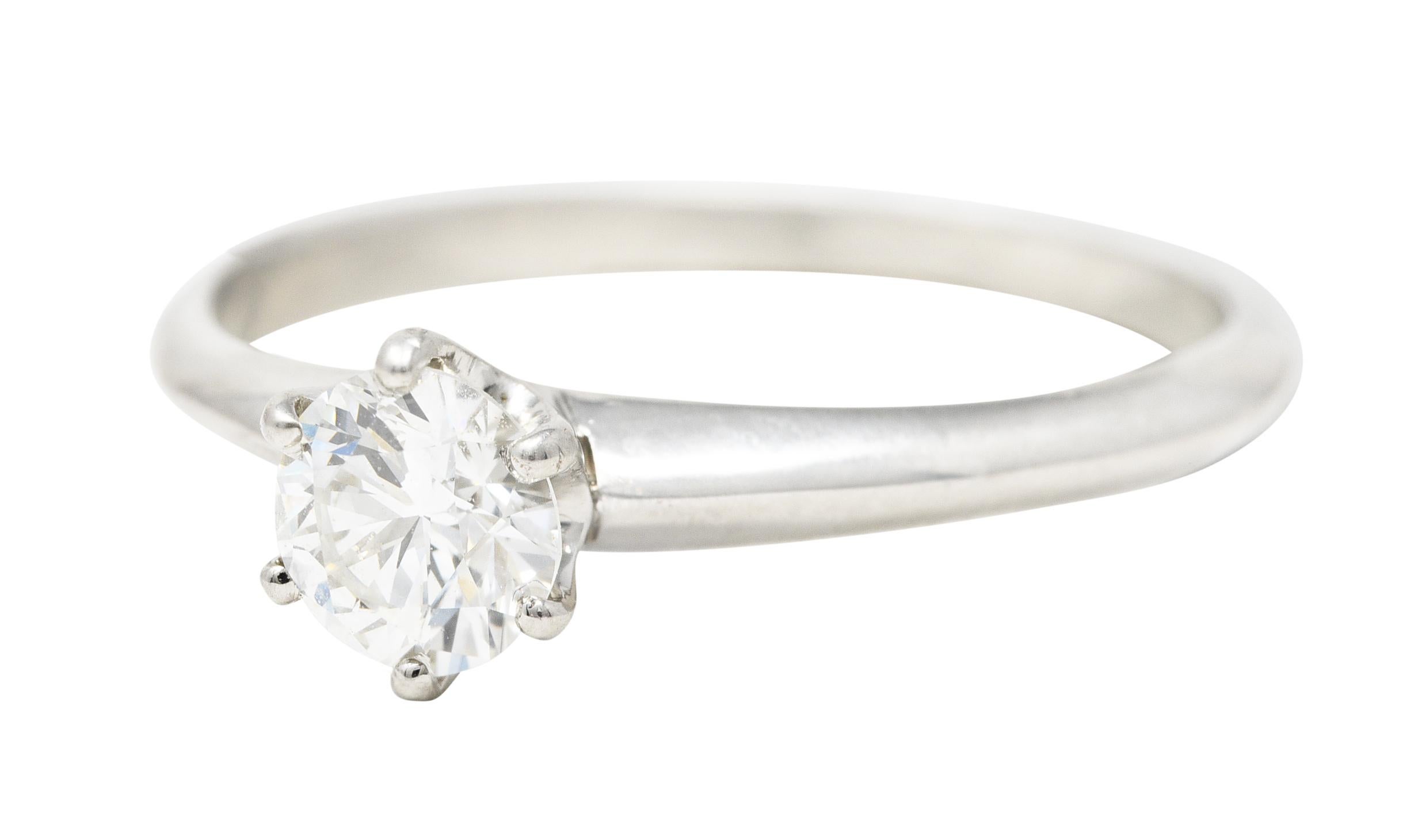 Tiffany & Co. Art Deco Old European Diamond Platinum Solitaire Engagement Ring In Excellent Condition In Philadelphia, PA