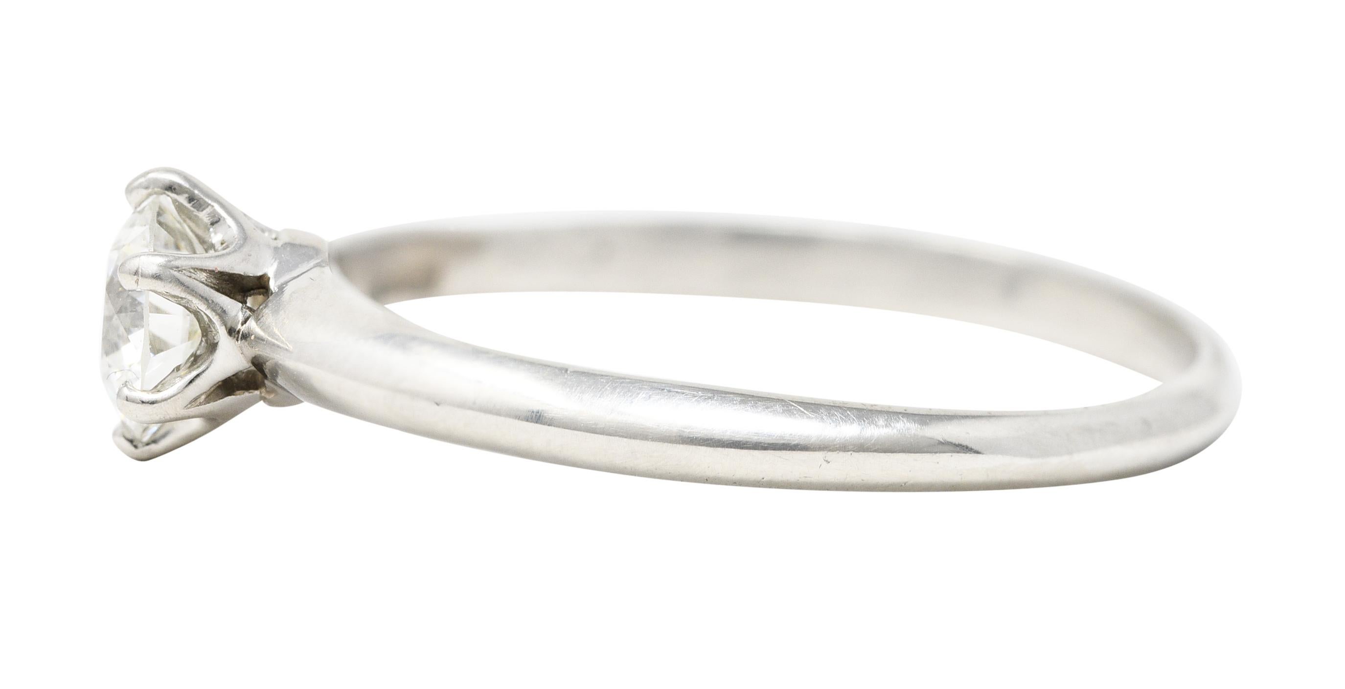 Women's or Men's Tiffany & Co. Art Deco Old European Diamond Platinum Solitaire Engagement Ring