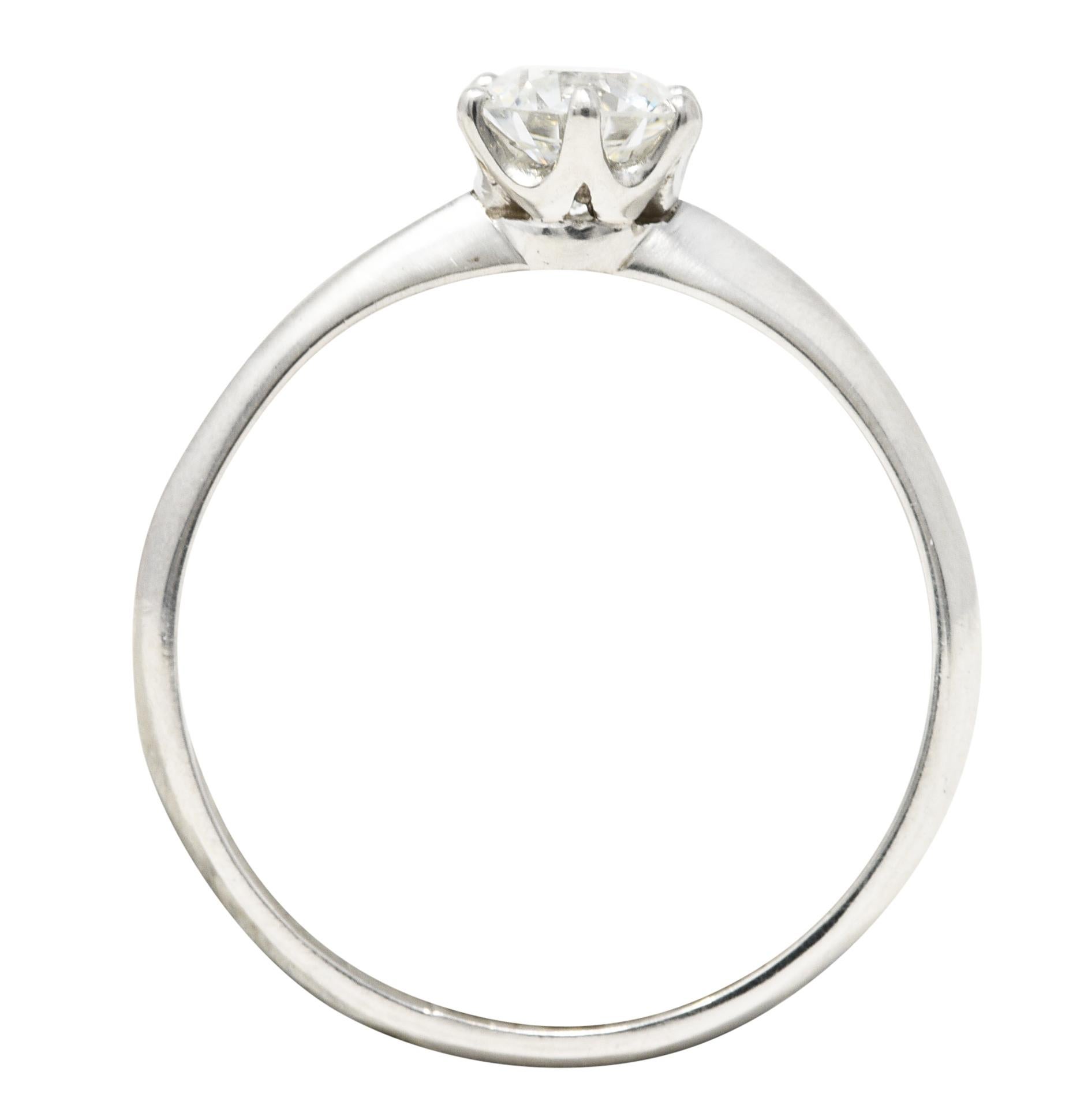 Tiffany & Co. Art Deco Old European Diamond Platinum Solitaire Engagement Ring 2