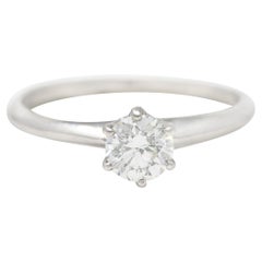 Tiffany & Co. Art Deco Old European Diamond Platinum Solitaire Engagement Ring