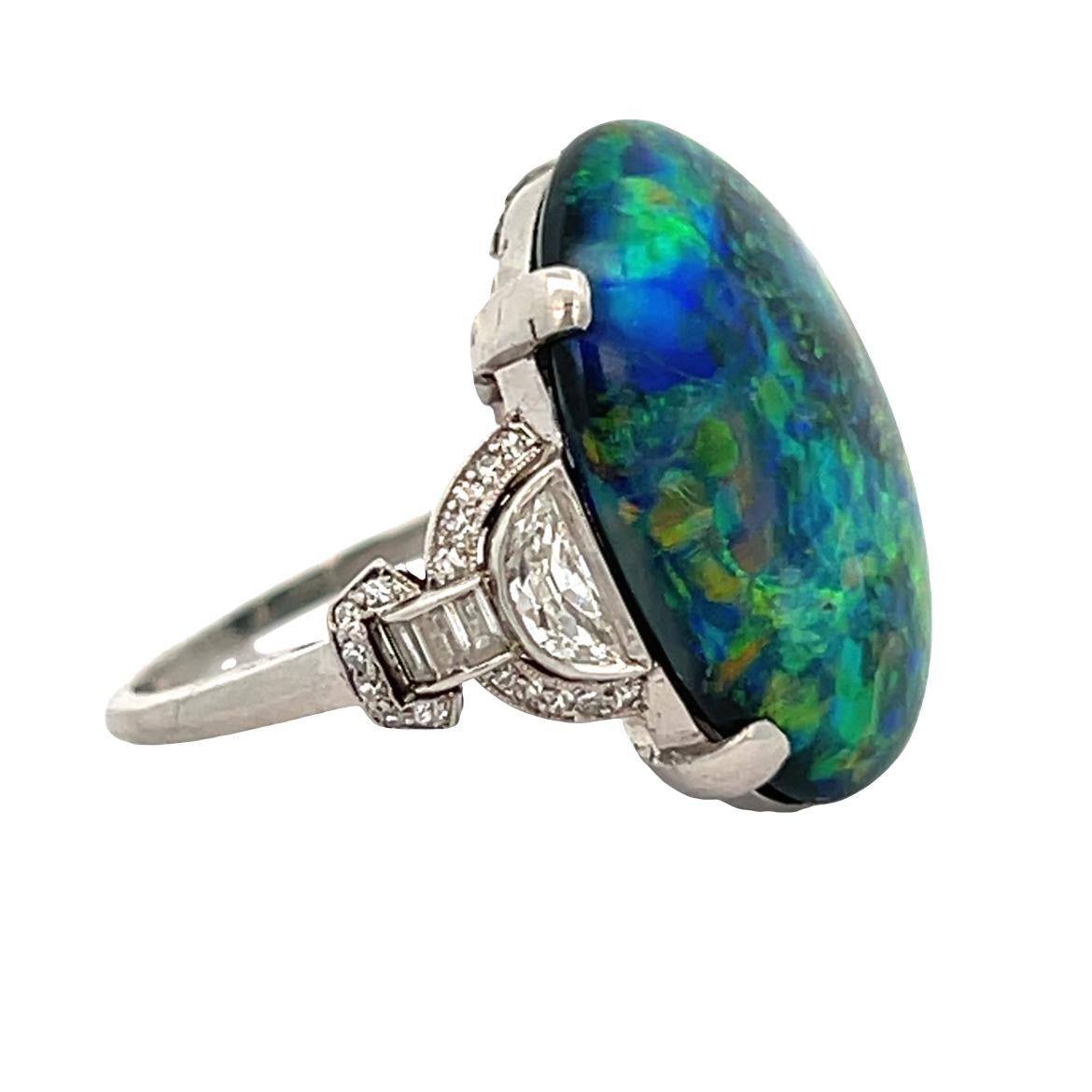 Tiffany & Co Art Deco Opal and Diamond Ring For Sale 5