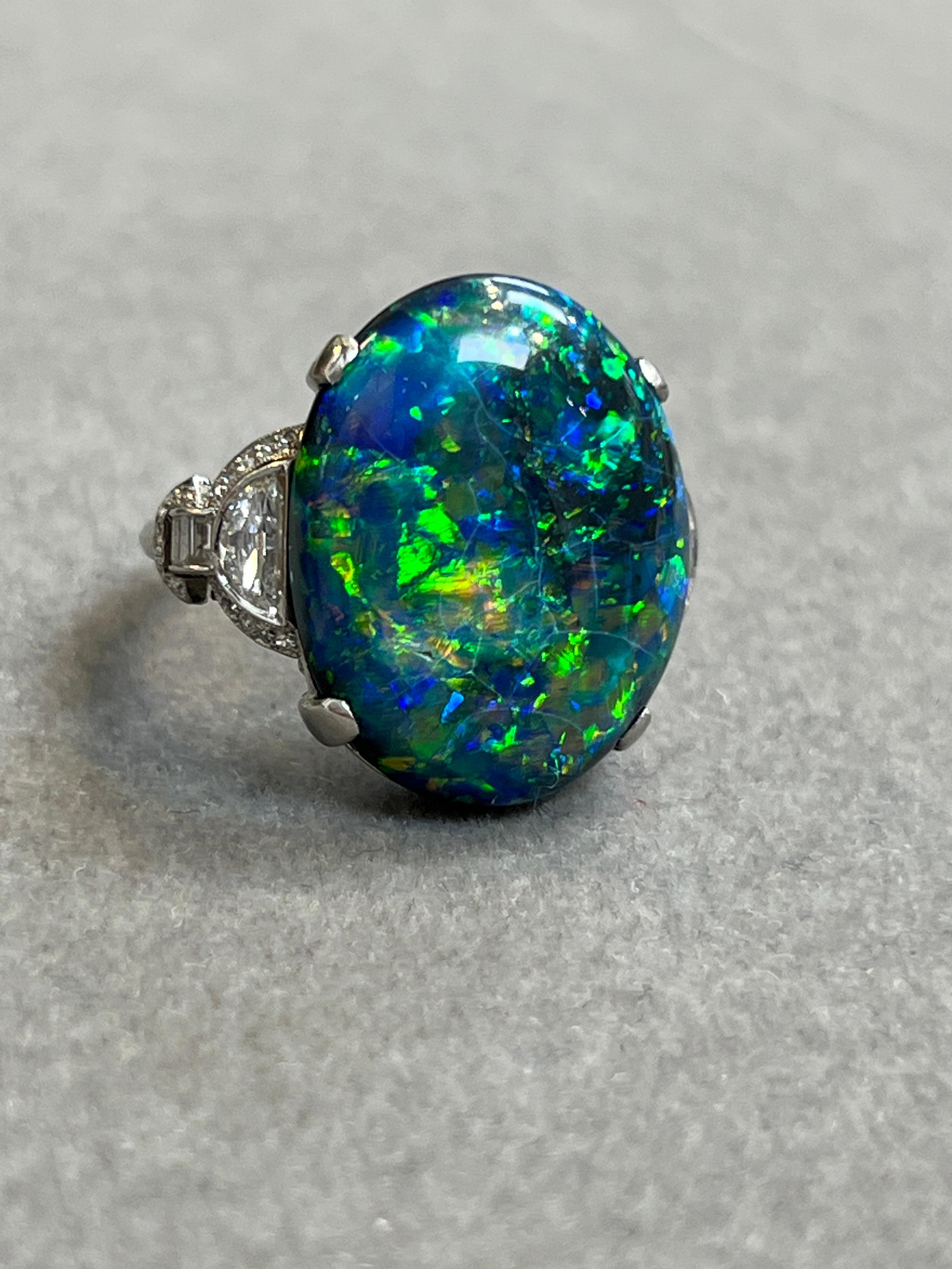 Tiffany & Co Art Deco Opal and Diamond Ring For Sale 1