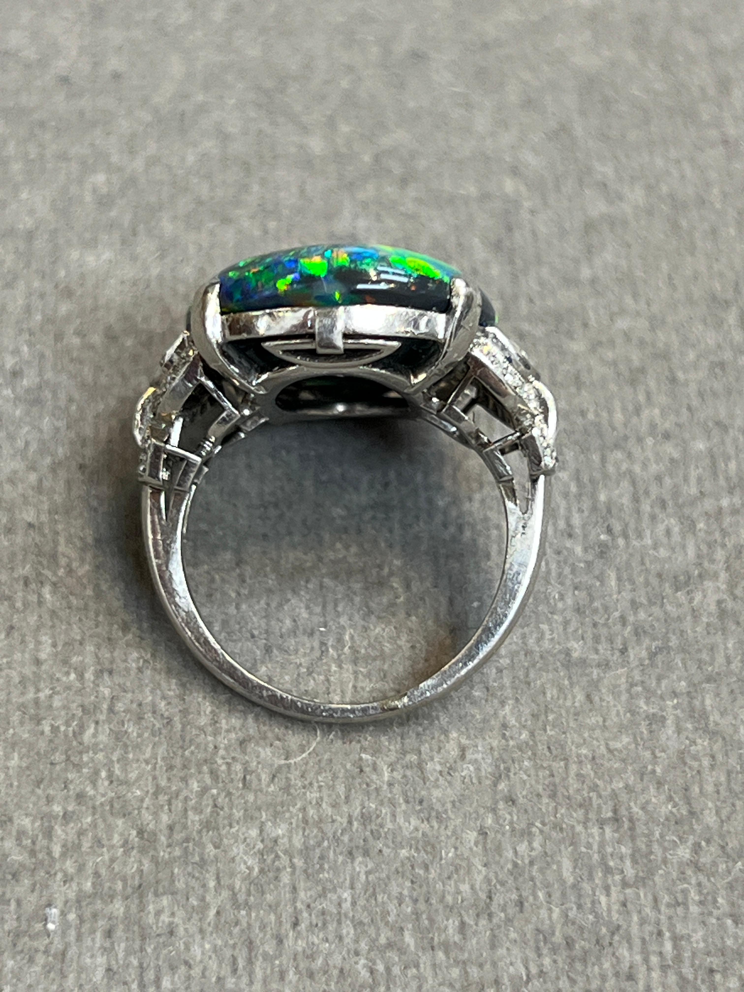 Tiffany & Co Art Deco Opal and Diamond Ring For Sale 2