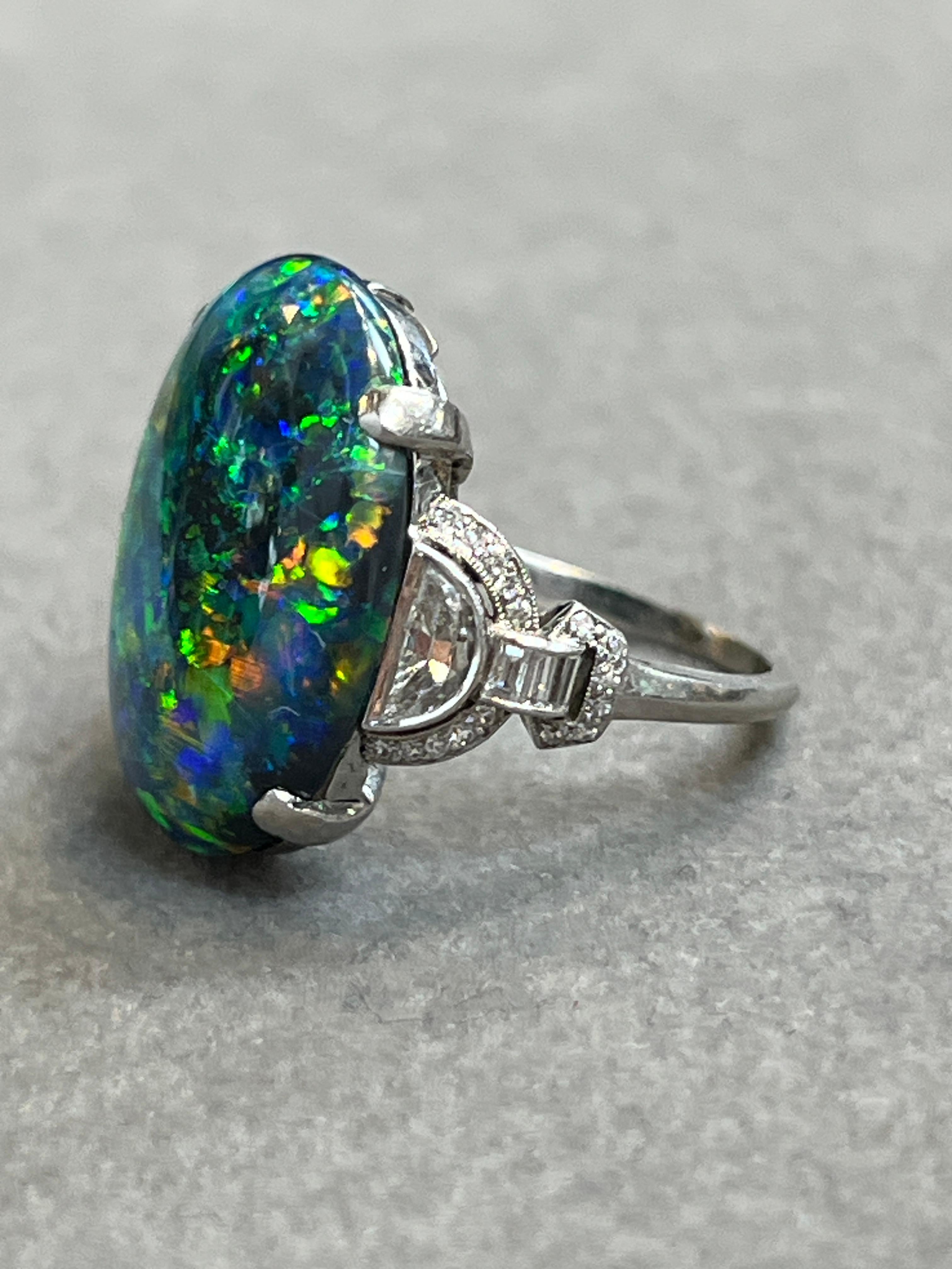 Tiffany & Co Art Deco Opal and Diamond Ring For Sale 3