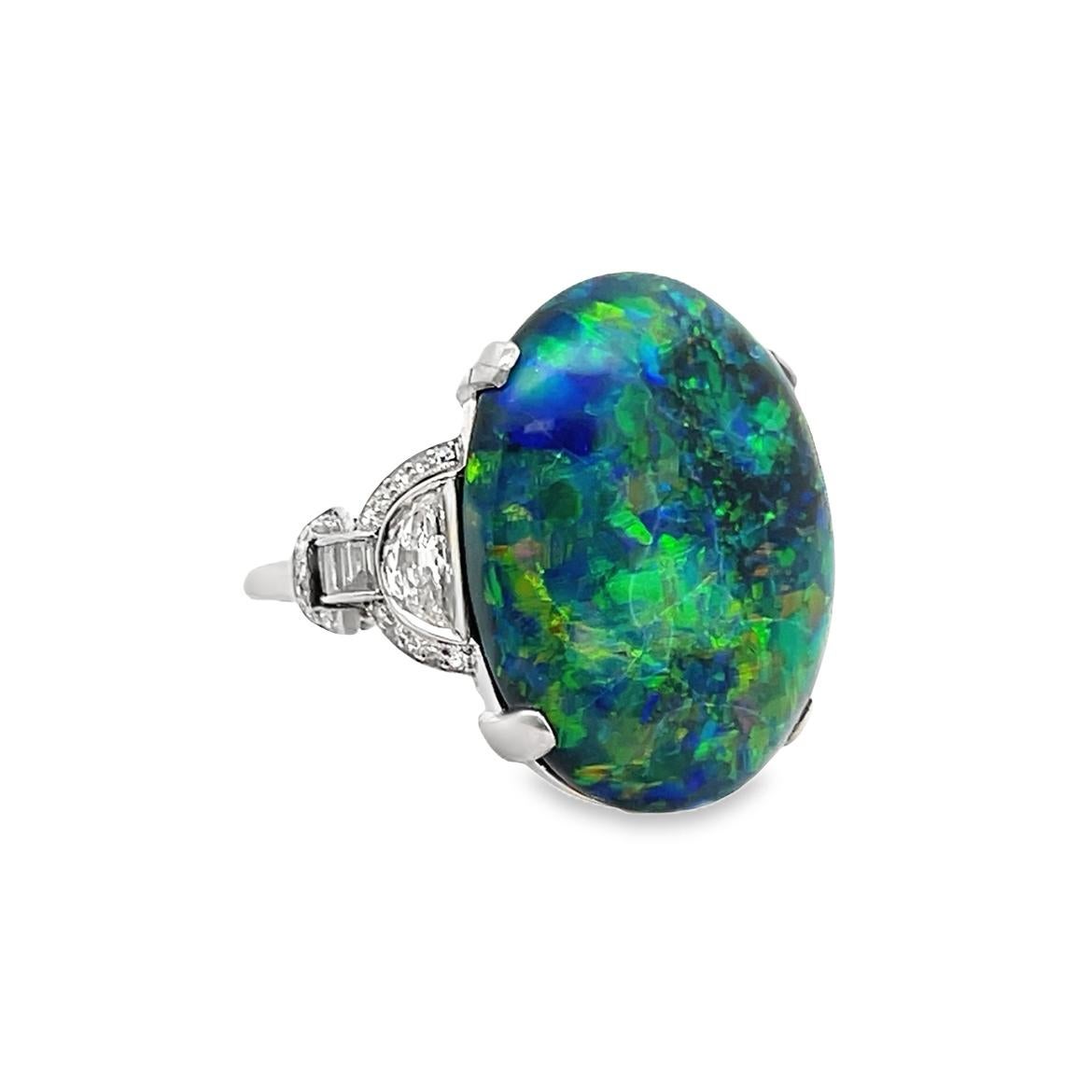 Tiffany & Co Art Deco Opal and Diamond Ring For Sale 4