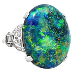 Tiffany & Co Art Deco Opal and Diamond Ring