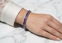 Tiffany & Co. Art Deco Platinum 21 Carat Burma Sapphire Line Tennis Bracelet