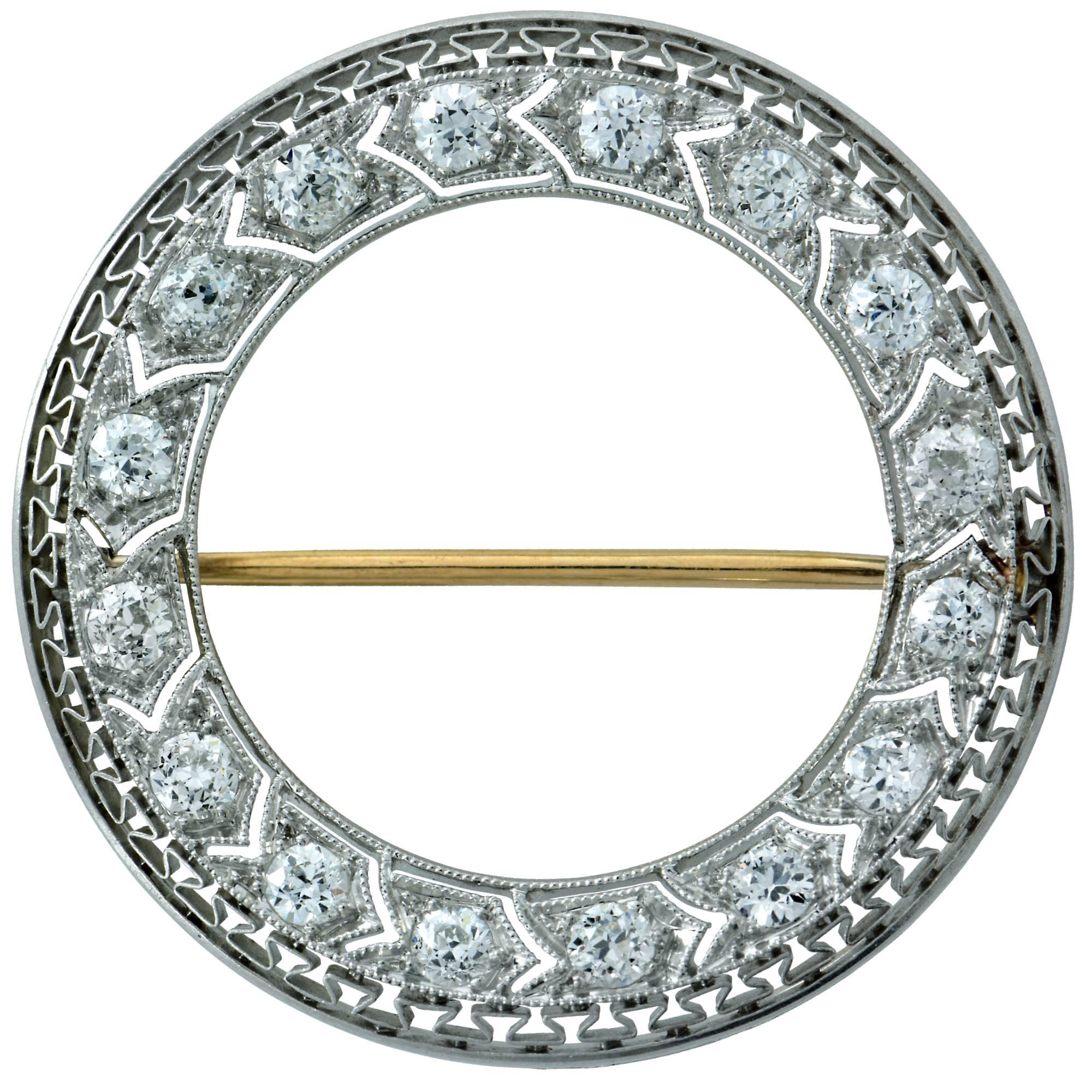 Tiffany & Co. Art Deco Platinum and Diamond Brooch Pin