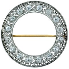 Antique Tiffany & Co. Art Deco Platinum and Diamond Brooch Pin