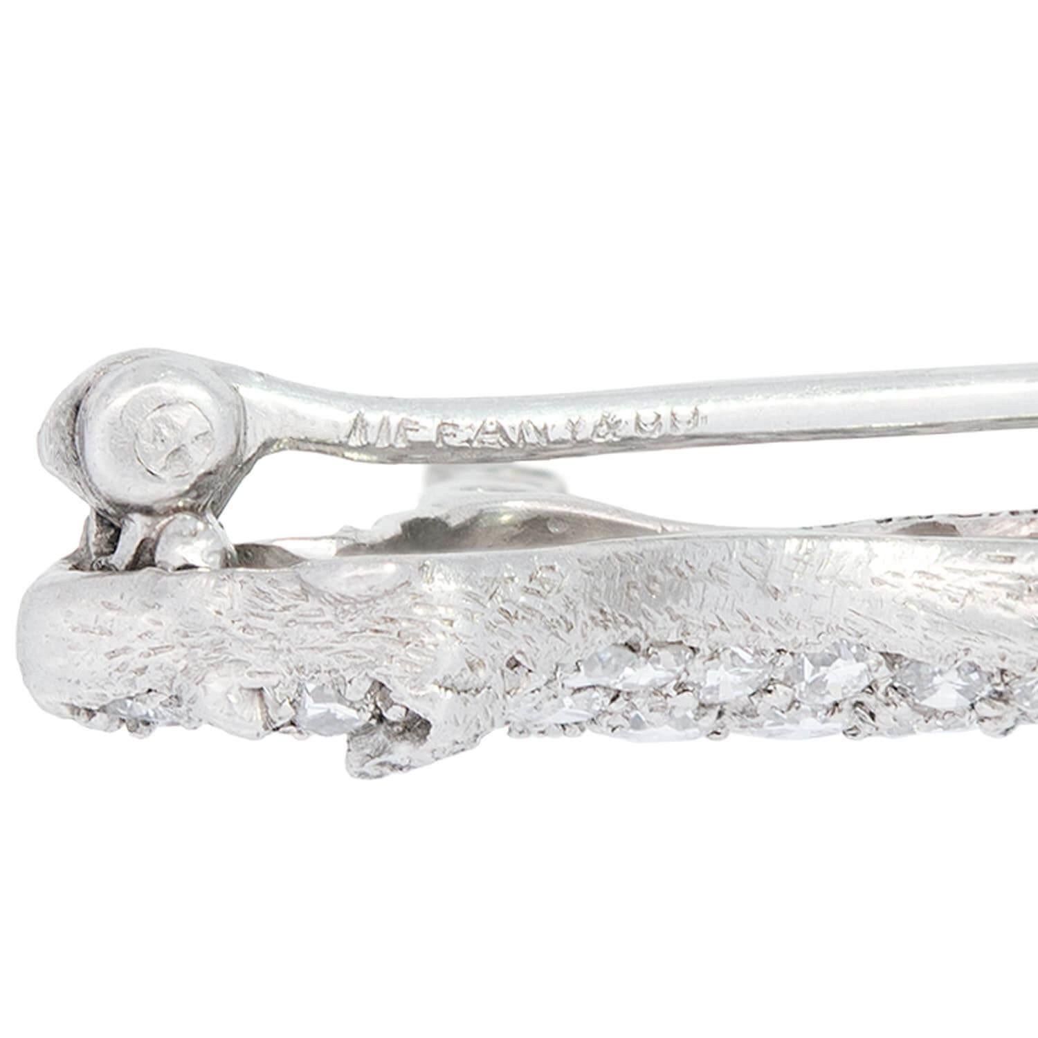 TIFFANY & CO. Art Deco Platinum Diamond and Ruby Terrier Pin In Good Condition For Sale In Narberth, PA