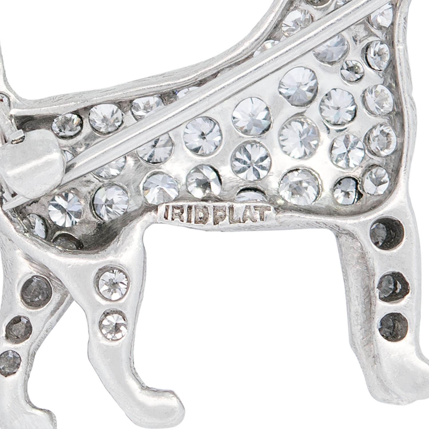 TIFFANY & CO. Art Deco Platinum Diamond and Ruby Terrier Pin In Good Condition For Sale In Narberth, PA