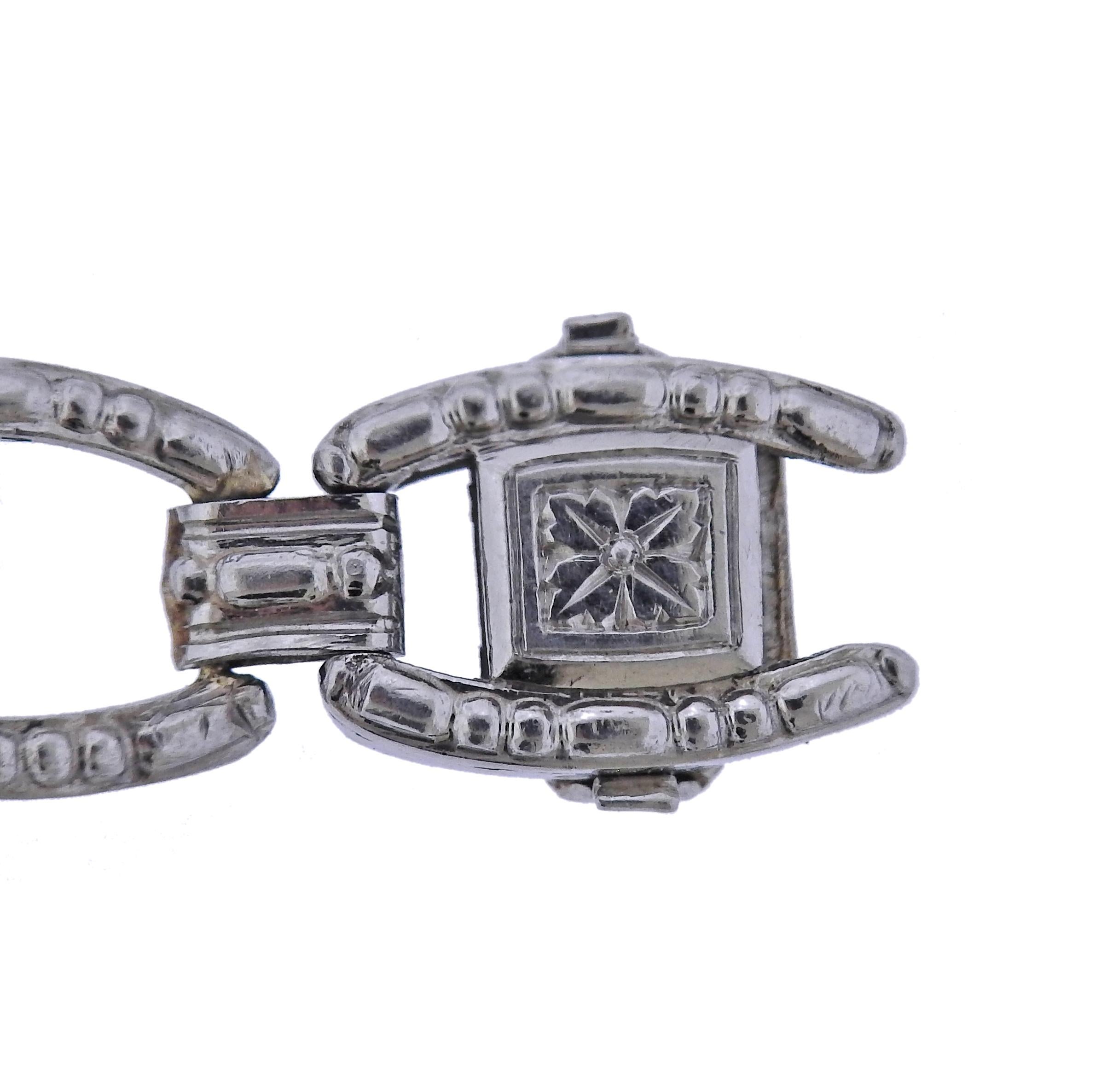 Tiffany & Co. Bracelet Art déco en platine et diamants Excellent état - En vente à New York, NY