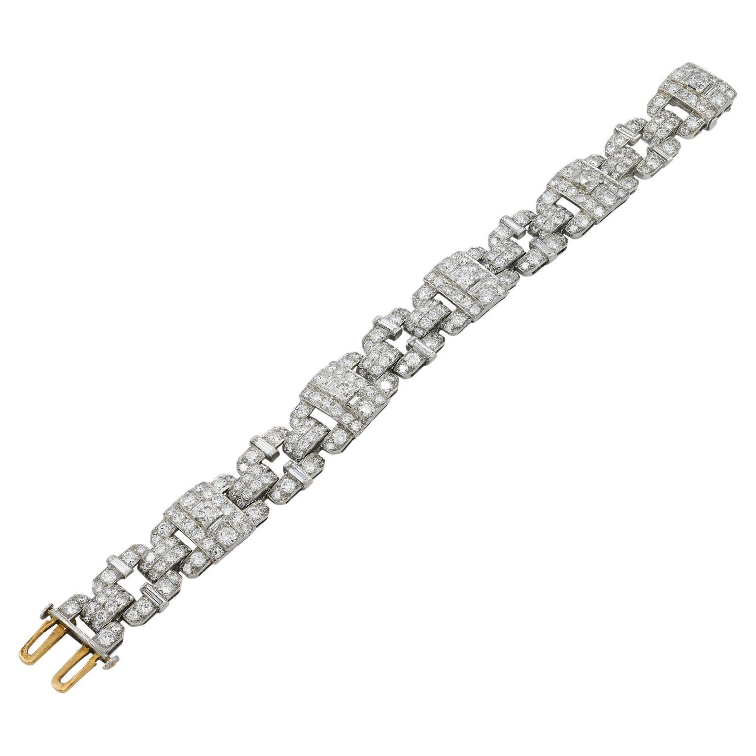  Tiffany & Co. Art Deco Platinum Diamond Bracelet