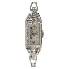 Tiffany & Co. Art-Déco-Cocktailuhr aus Platin mit Diamanten, um 1938