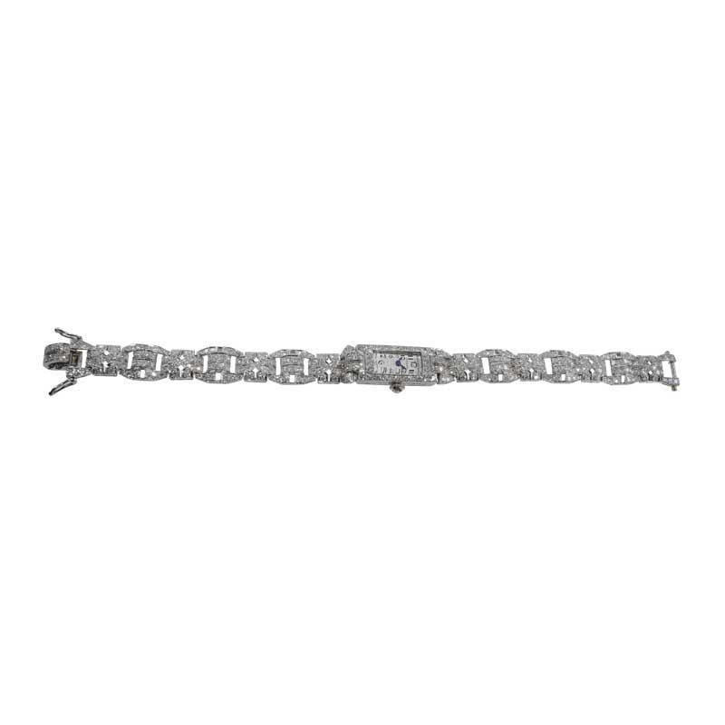 Tiffany & Co. Art Deco Platinum Diamond Manual Winding Dress Watch Circa 1930's 5