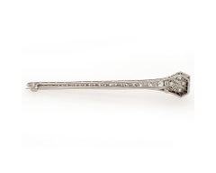 Tiffany & Co. Art Deco Platinum Onyx Diamond Brooch