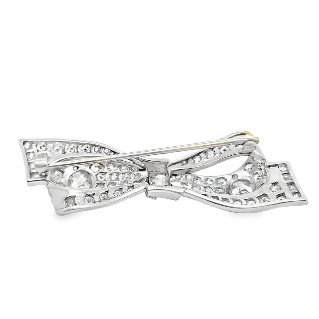 Tiffany & Co. Lazo de platino Art Déco Diamantes talla antigua Mine Talla antigua en venta