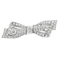 Tiffany & Co. Platinbandschleife im Art déco-Stil mit Diamanten im alten Minenschliff