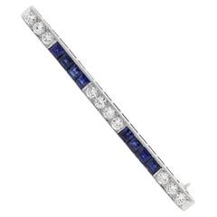 Tiffany & Co. Épingle de barre Art déco en saphir et diamants