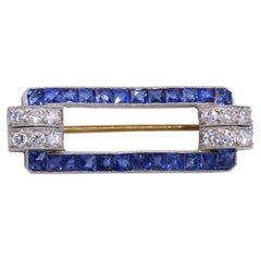 Tiffany & Co. Art Deco Sapphire Diamond Brooch